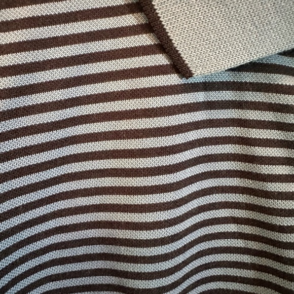 CUTTER & BUCK Mens Golf Polo Shirt Blue Striped Lg ✅ State Auto Insurance Sleeve - Picture 3 of 7